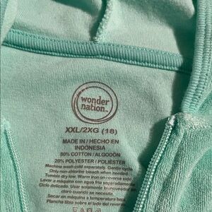 Wonder Nation Light Green Zip-Up Hoodie